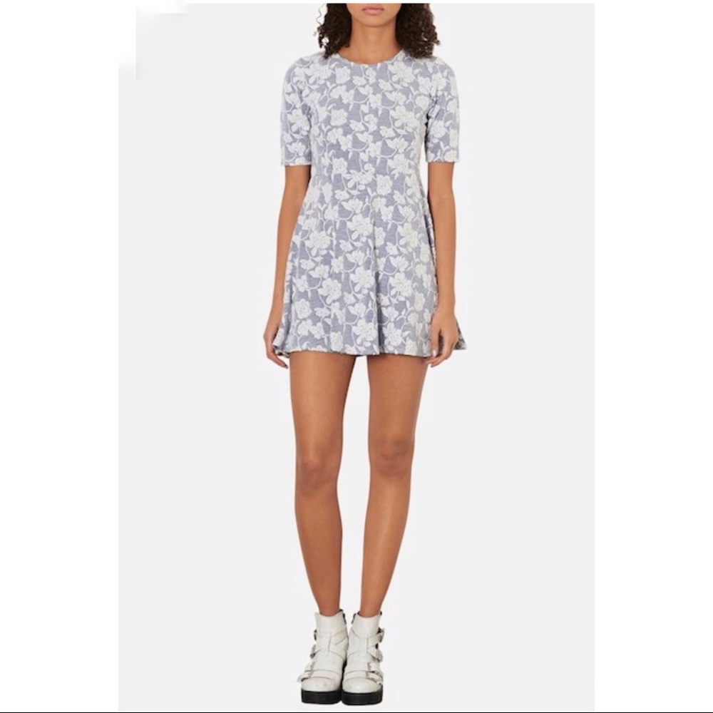 Topshop Jacquard Floral Skater Dress